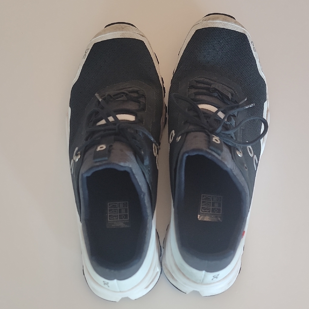 On Clouds Black and White Athletic Sneakers